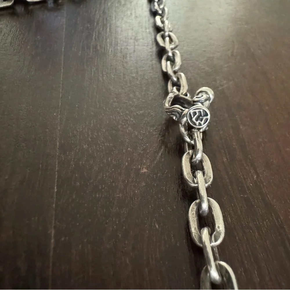 Travis Walker Double Cross Fish Hook Pendant with Chain in Solid Sterling Silver - Picture 5 of 9